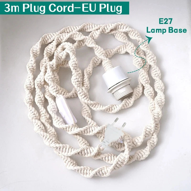 🌙 Hand-Woven Macramé Cotton Lampshade (Boho DIY Decor) ✨