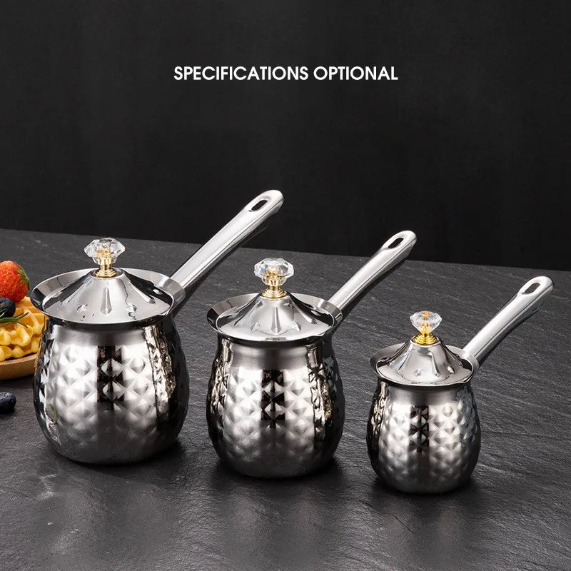 Greek Style Coffee Pot – Stainless Steel Small Milk Warmer with Handle