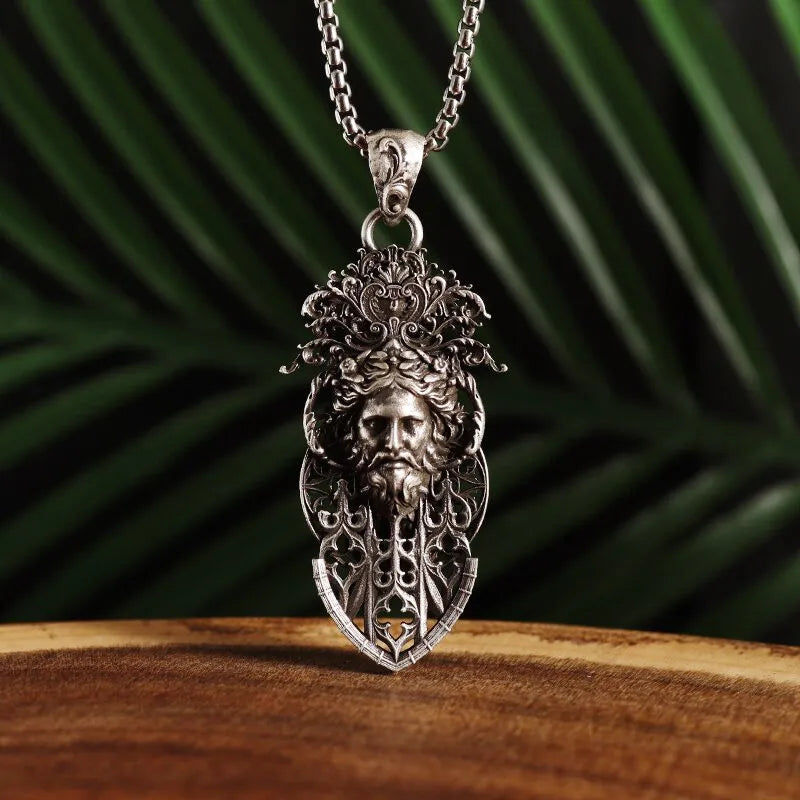 Ancient Greek Zeus Pendant – Necklace, Retro Punk Mythology Jewelry for Men & Women Gift