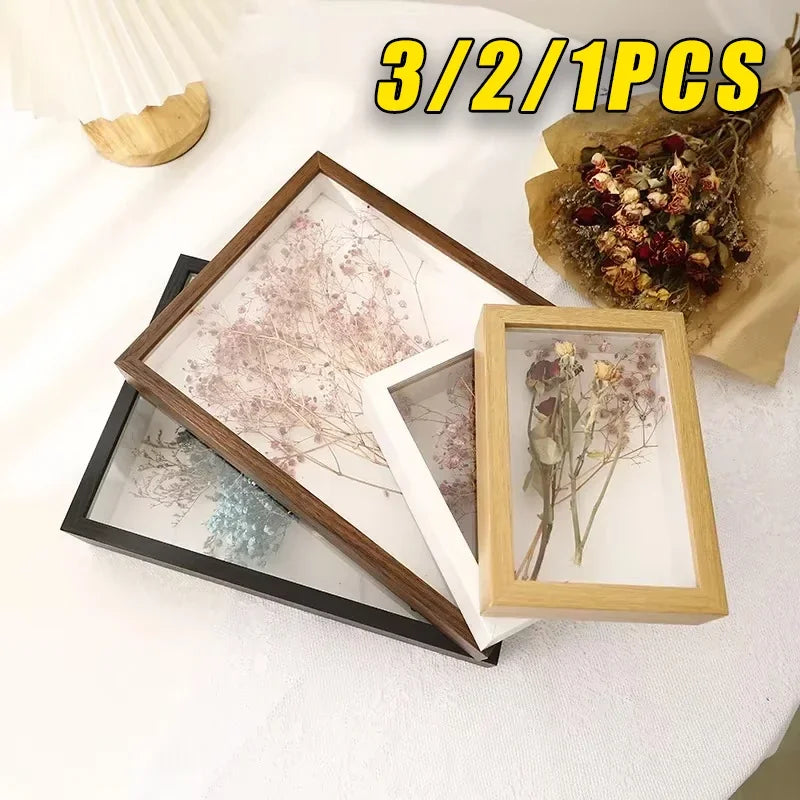 3PCS Wooden Shadow Box Frames – 3D Display Photo Frames, 3cm Depth Nordic Style Wall & Tabletop Home Décor