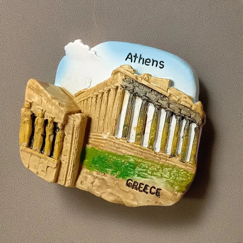 Greece Refrigerator Magnets ā 3D Resin Souvenirs with Landmarks