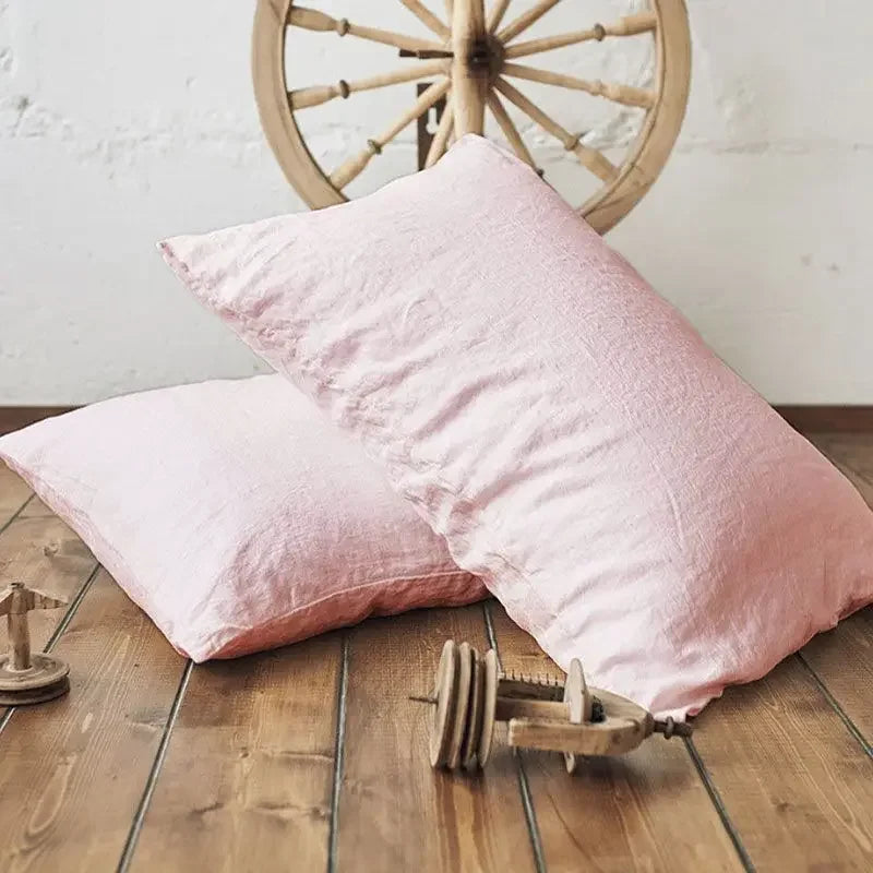 100% Linen Pillowcases – Washed Flax Pillow Shams with Envelope Closure, Soft Breathable Luxury Covers (No Insert)"