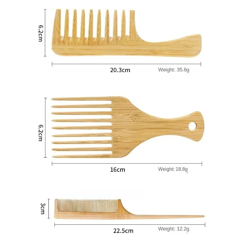 šæ Natural Bamboo Wooden Hair Comb ā Anti-Static Wide Tooth & Styling Tool