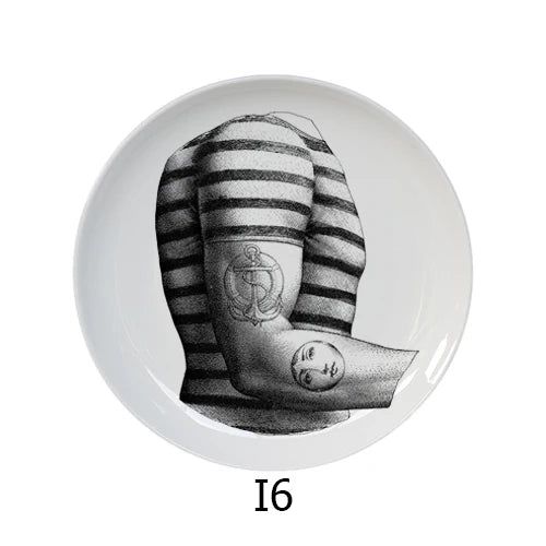 🎭 Artful Facial Decoration Ceramic Plate - European Style Display