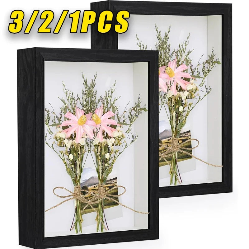 3PCS Wooden Shadow Box Frames – 3D Display Photo Frames, 3cm Depth Nordic Style Wall & Tabletop Home Décor