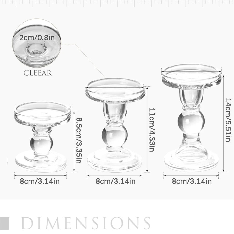 ✨ Crystal Glass Candle Holders 🕯️ | Cone-Shaped Design 💎 | Perfect for Weddings, Dining Tables & Home Decor 🌸