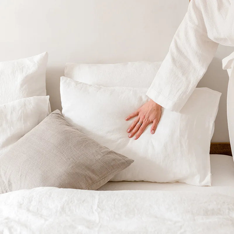 100% Linen Pillowcases – Washed Flax Pillow Shams with Envelope Closure, Soft Breathable Luxury Covers (No Insert)"