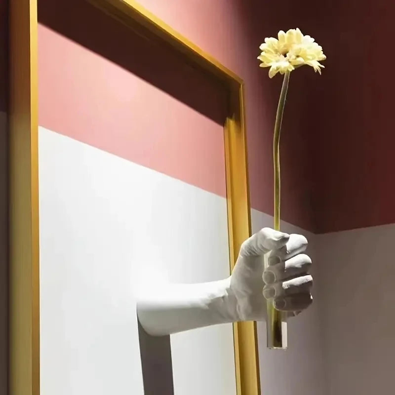Handmade Resin Wall Vase – Geometric Art Decor for Flowers