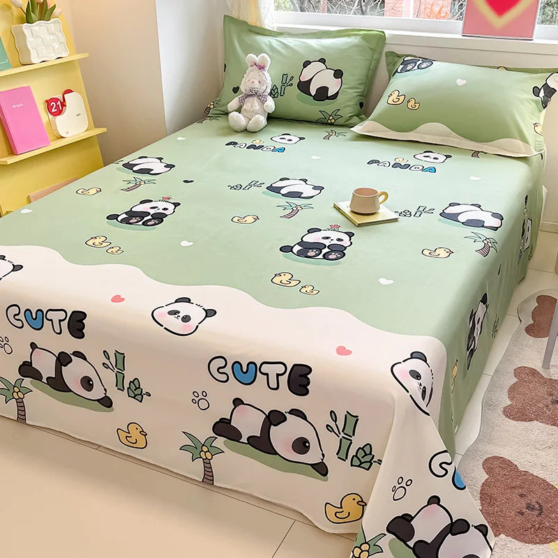 🌸 1-Piece 100% Cotton Flower Print Bed Sheet – Single/Double/Queen/King Size, Kids & Adults Bedding