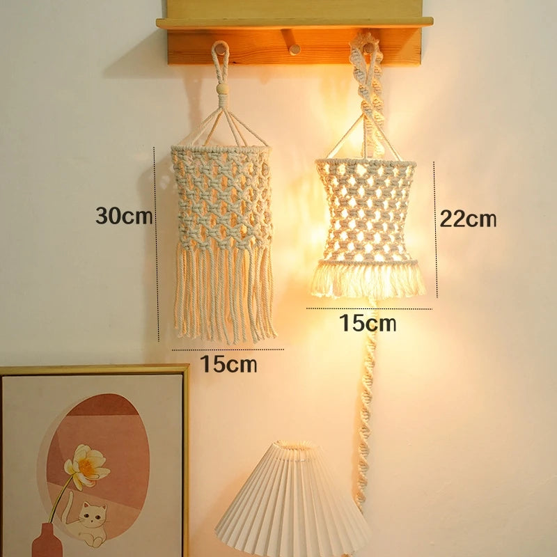 🌙 Hand-Woven Macramé Cotton Lampshade (Boho DIY Decor) ✨