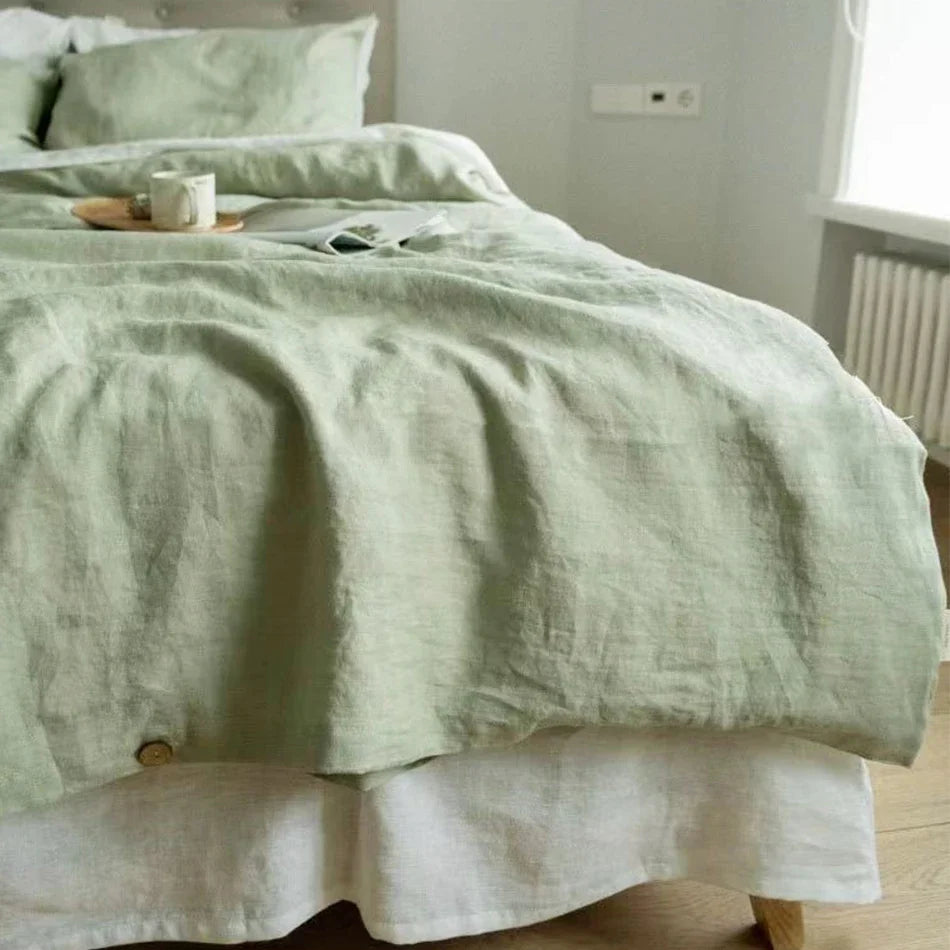 100% Linen Stone-Washed Duvet Cover & Pillowcase