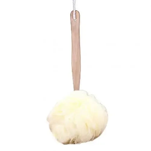 🛁 Wooden Handle Bath Brush – Soft Mesh Back Scrubber