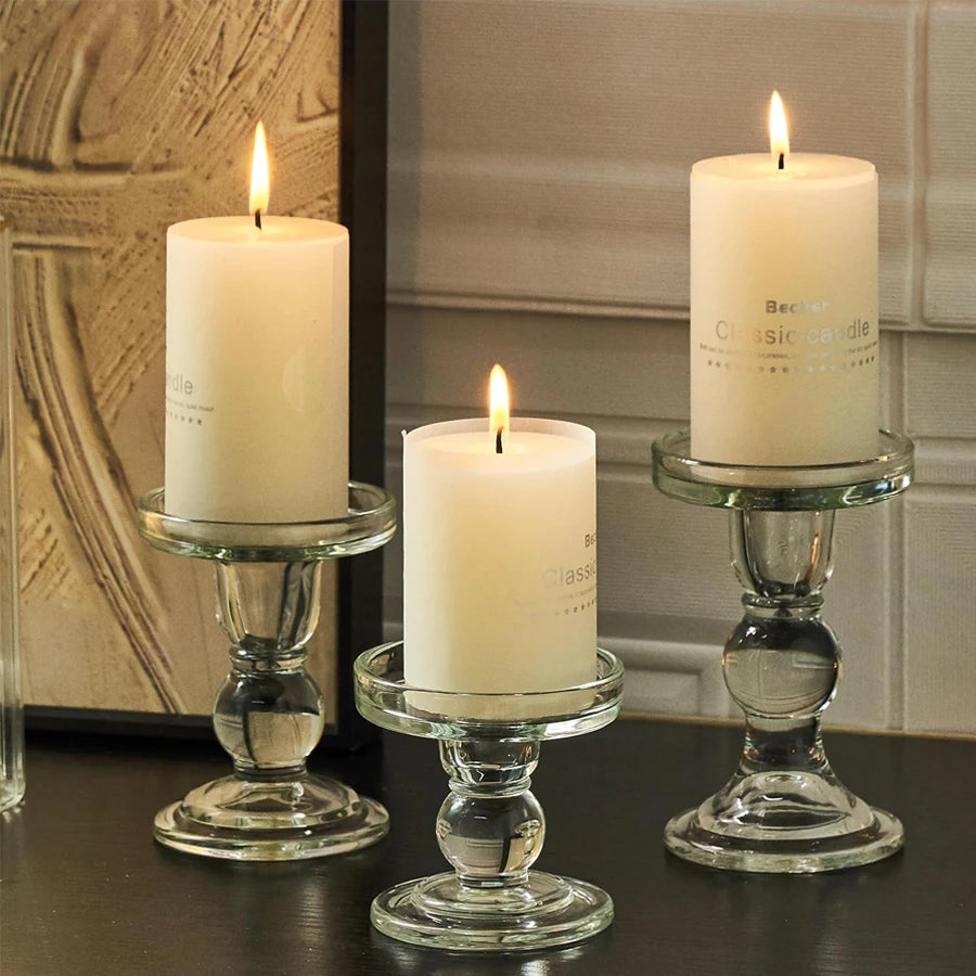 ✨ Crystal Glass Candle Holders 🕯️ | Cone-Shaped Design 💎 | Perfect for Weddings, Dining Tables & Home Decor 🌸