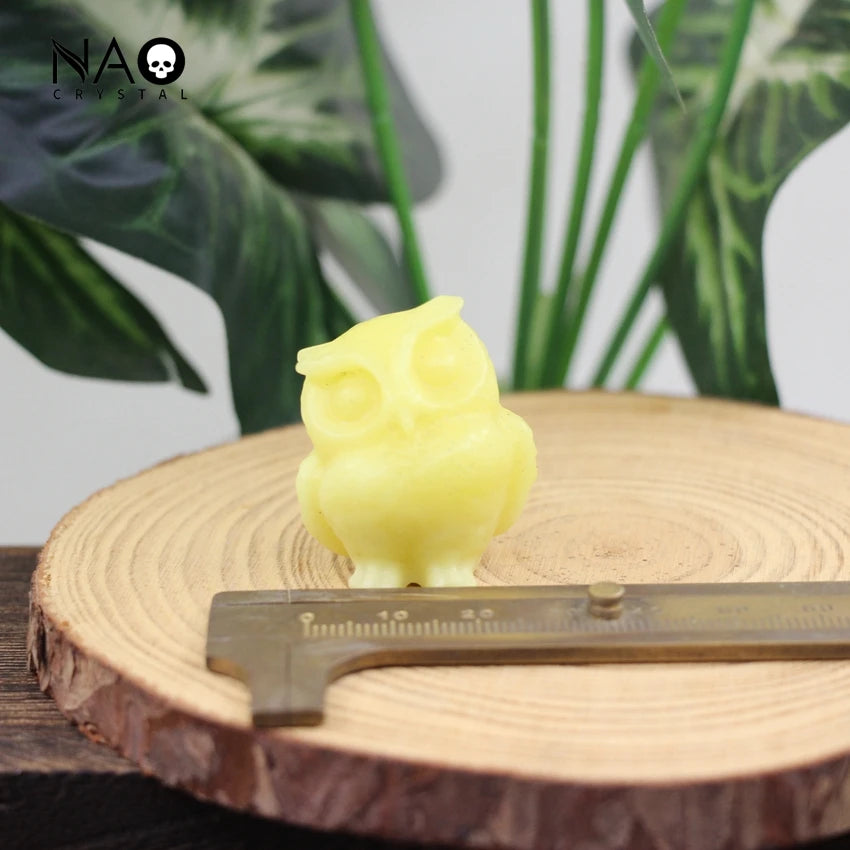 Hand Carved Gemstone Owl Statue – Mini Crystal Quartz Figurine, Healing Animal Ornament for Home & Office Décor Gifts"