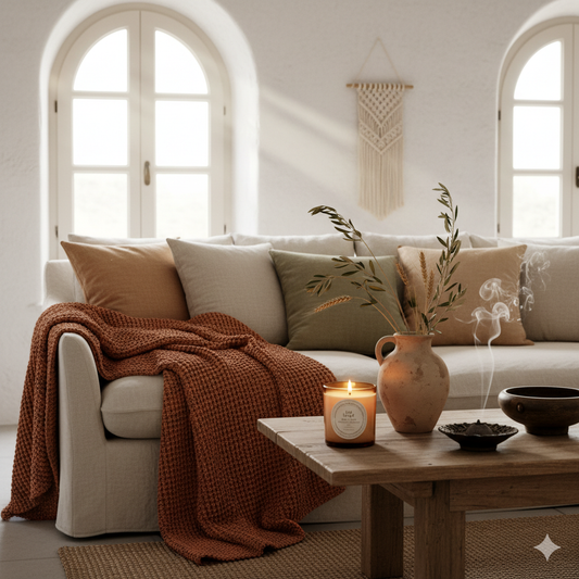 🍂🕯️ Autumnal Warmth: Textiles, Textures, and the Magical Glow of Candles ✨