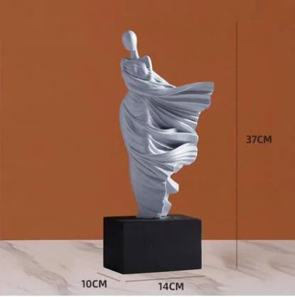 Modern Abstract Resin Sculpture – Tabletop Art for Living Room or Workspace