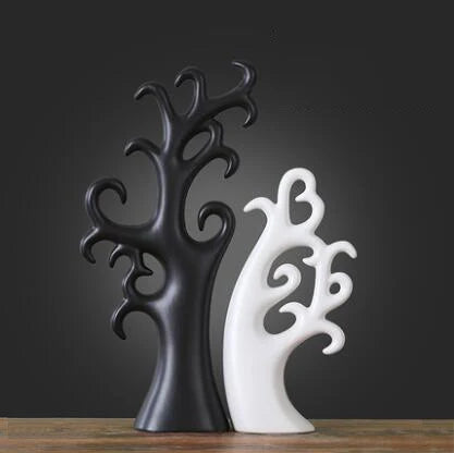 Swan and Deer Ceramic Crafts – Elegant Animal Sculptures for Living Room or Desk Display