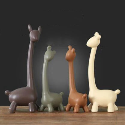 Swan and Deer Ceramic Crafts – Elegant Animal Sculptures for Living Room or Desk Display