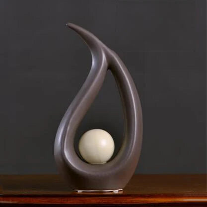 Swan and Deer Ceramic Crafts – Elegant Animal Sculptures for Living Room or Desk Display