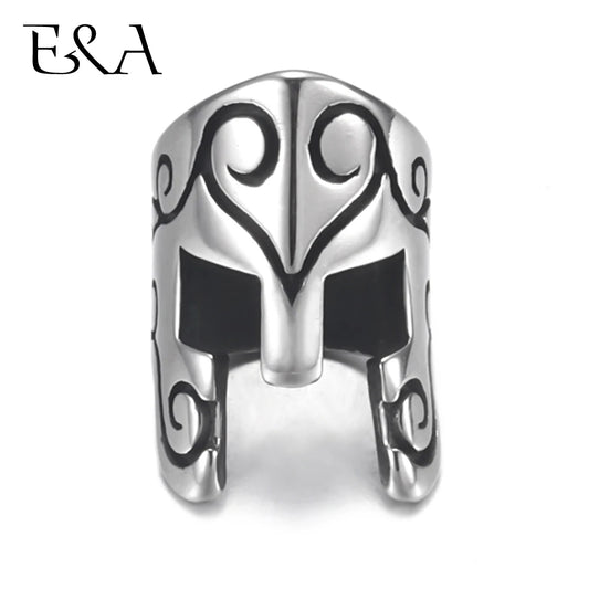 ⚔️ Stainless Steel Greek Spartan Warrior Helmet Bead Charms – 6mm Hole Metal Beads for Bracelet & DIY Jewelry Making