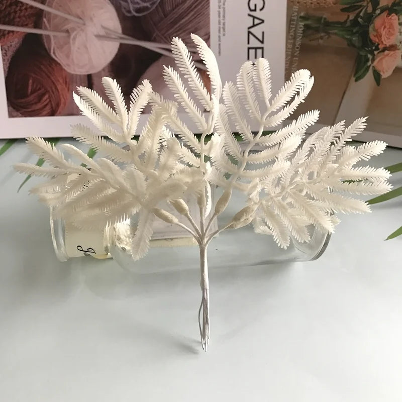 🌿✨ 6 PCS Eucalyptus Artificial Leaves – Plastic Faux Greenery Branches for Home, Christmas & Wedding Decor ✨🌿