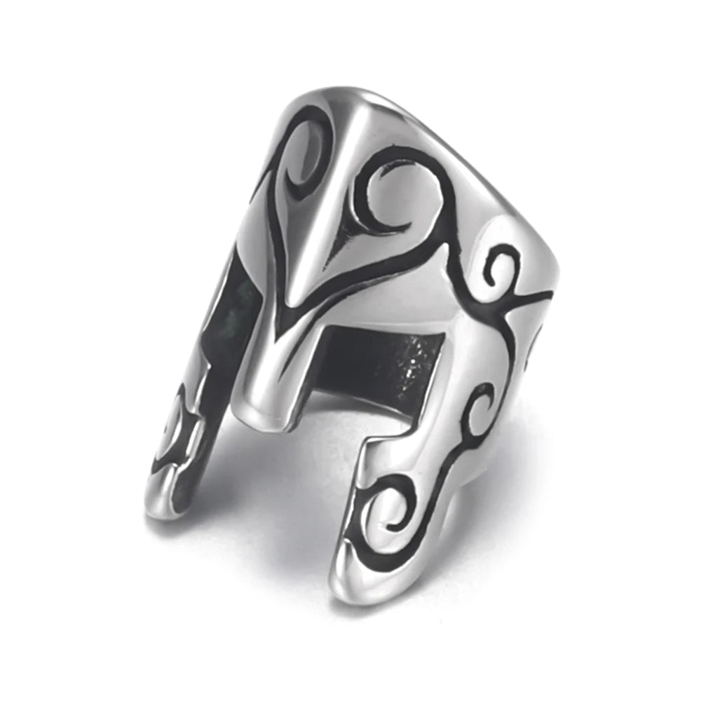 ⚔️ Stainless Steel Greek Spartan Warrior Helmet Bead Charms – 6mm Hole Metal Beads for Bracelet & DIY Jewelry Making