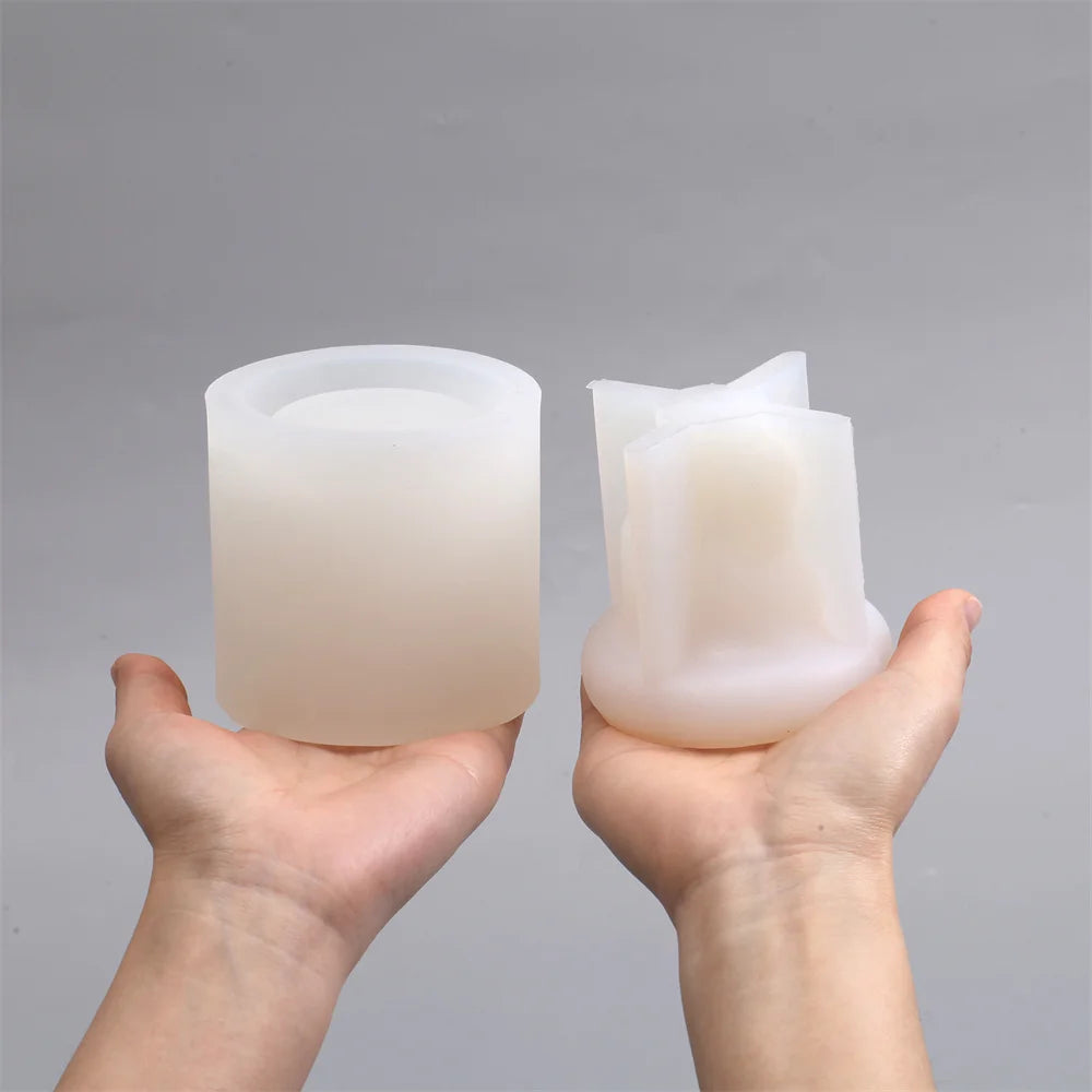 DIY Greek Sculpture Candle Jar Mold – Silicone Mold with Lid for Home Decor Candle Containers