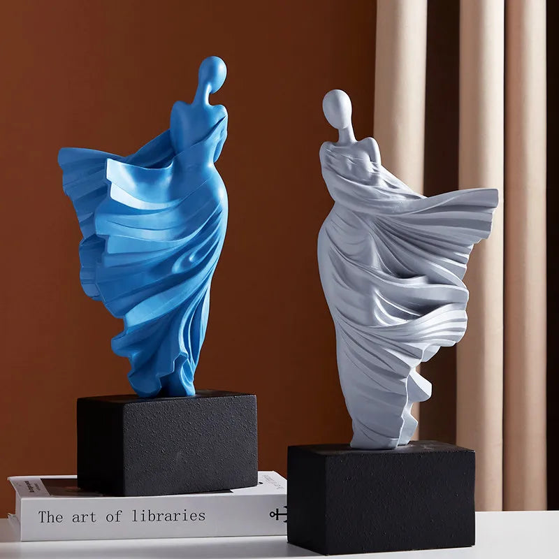 Modern Abstract Resin Sculpture – Tabletop Art for Living Room or Workspace