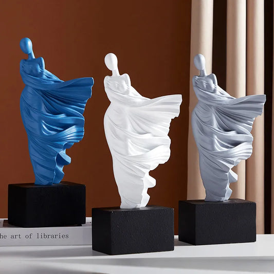 Modern Abstract Resin Sculpture – Tabletop Art for Living Room or Workspace