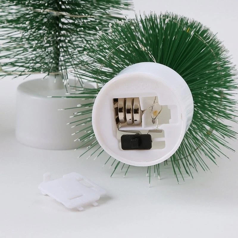 🎄✨ 17cm LED Mini Christmas Tree – Snowy White Cedar with Multicolor Lights | Small Tabletop Christmas Decor ✨🎄