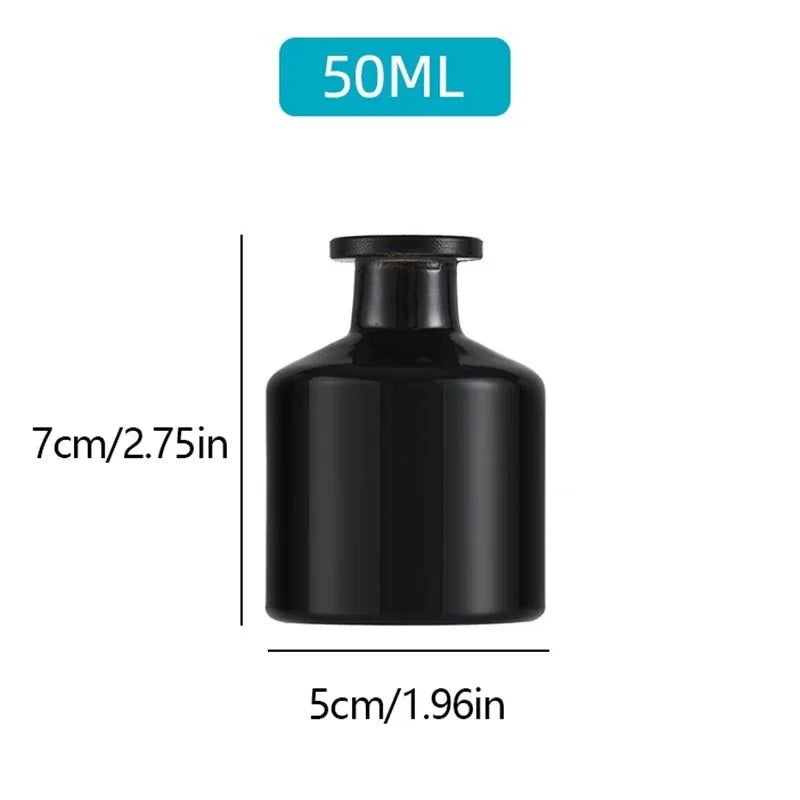 Glass Essential Oil Diffuser Bottle – 1psc 50ml Refillable Reed Diffuser for Home, Office, or Party Favors