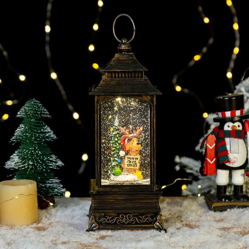 🎶 LED Christmas Lantern Music Boxes with Crystal Snowfall ❄️