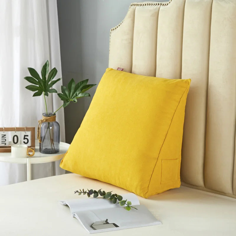 Triangular Reading Pillow with Removable Cover – Bed Rest Wedge Pillow for Back Support