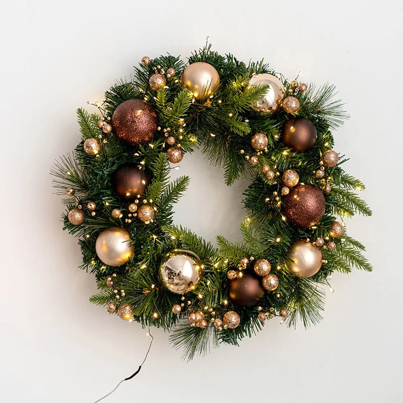 🎄🌟 45cm Christmas Wreath – Front Door, Window & Wall Garland | Festive Round Ornament for Home Décor & Navidad ✨🏠