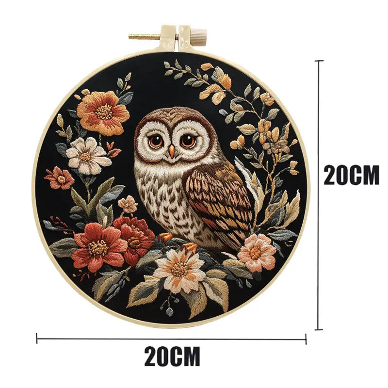 DIY Owl Embroidery Kit for Adults – Complete Cross Stitch Set with Threads, Needle & Guide