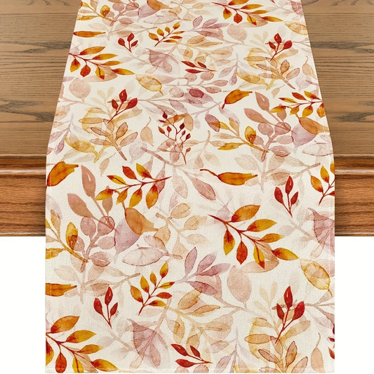 🍁 Autumn Sunset Leaf Theme Table Runner 🌅
