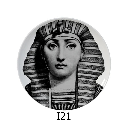 🎭 Artful Facial Decoration Ceramic Plate - European Style Display