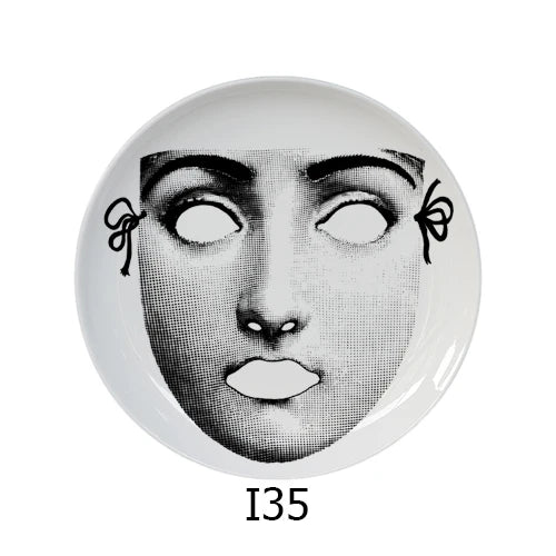 🎭 Artful Facial Decoration Ceramic Plate - European Style Display