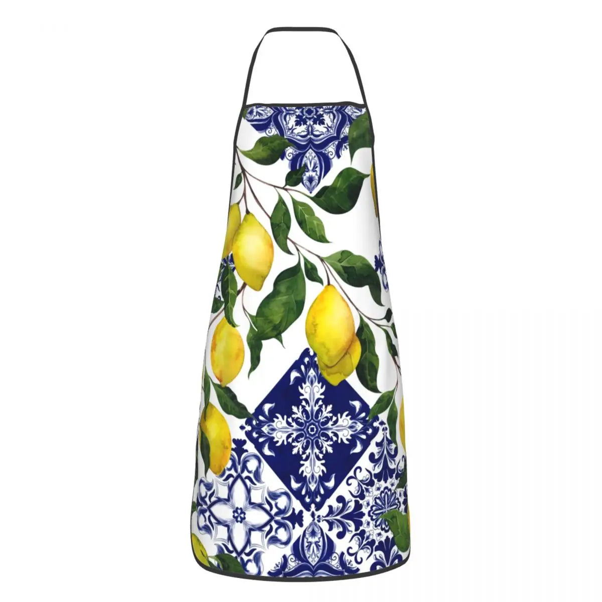 Custom Sicilian Tiles Summer Fruit Apron – Oranges & Lemons Bib for Women & Men, Unisex Kitchen Cooking Tablier