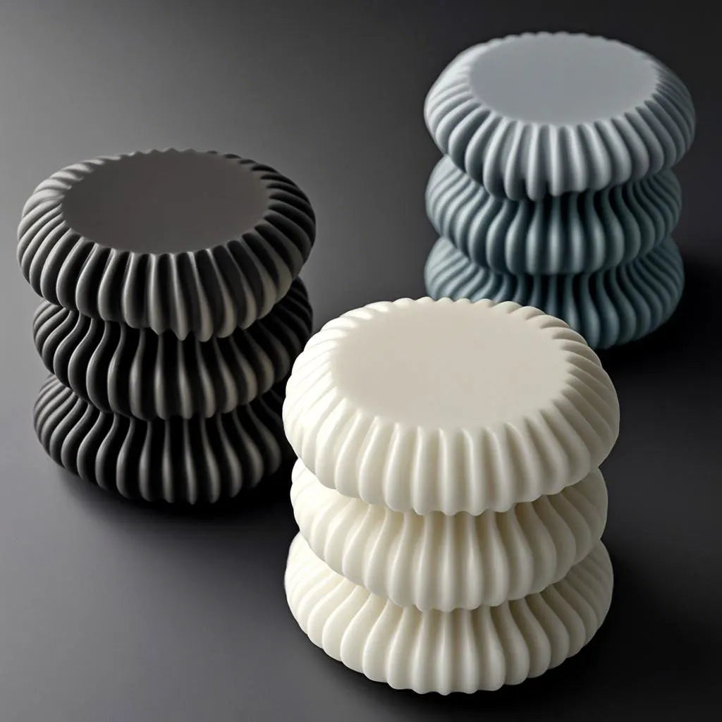 🕯️ Striped Orb Scented Candle Silicone Mold – DIY Geometric Rotating Orb for Plaster, Resin & Handmade Candle Making