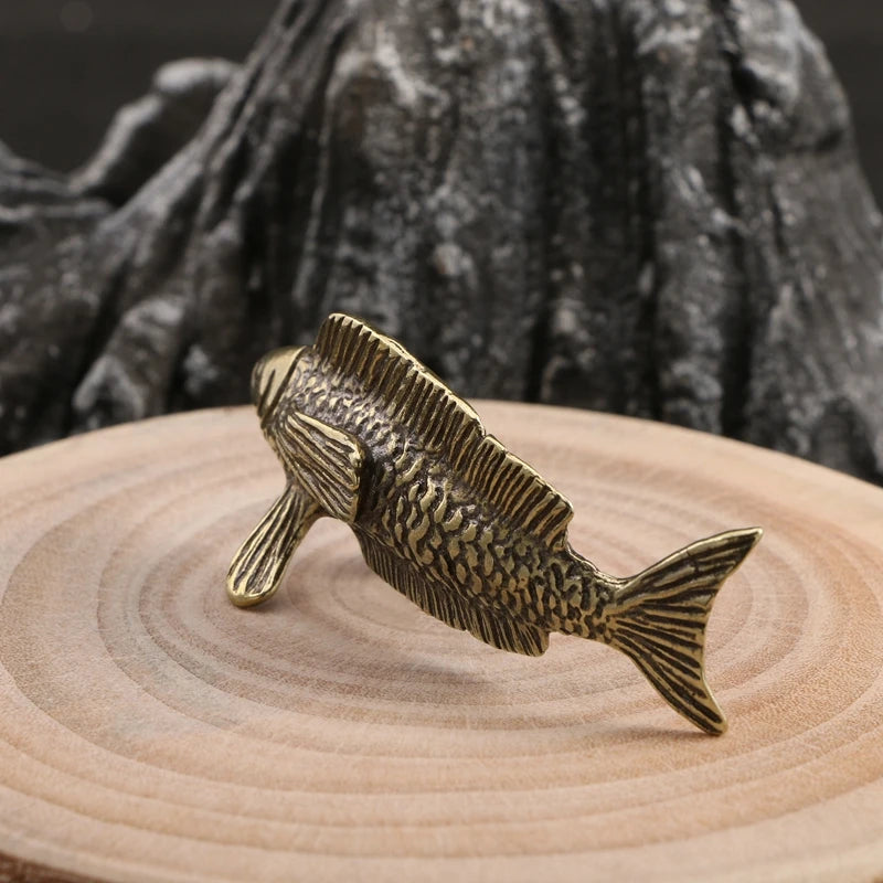 Antique Brass Arowana Statue – Fortune Gathering Mini Ornament