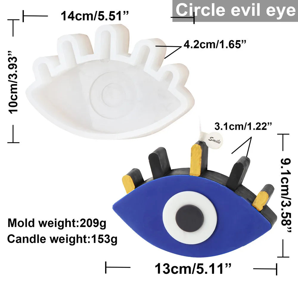 Greek Evil Eye Candle Mold – Spooky Silicone Mold for Resin, Plaster & Wax Creations