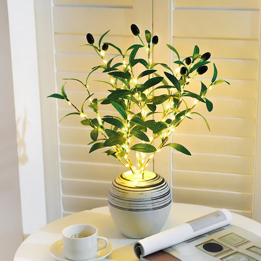 1PC / 3PCS Artificial Olive Branch LED Light – DIY Handcrafted Home, Restaurant & Office Desk Night Decoration