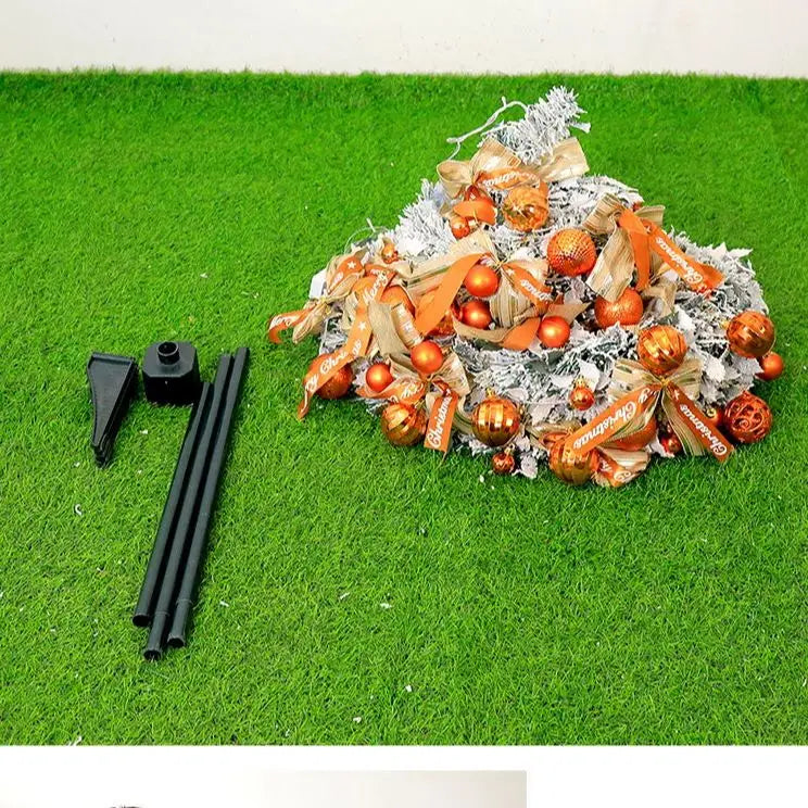 🎄✨ 1.5M Quick Setup Christmas Tree – Telescopic Flocking Tree with Lights | 4FT–6FT Folding Xmas Tree Holiday Decor ✨🎅