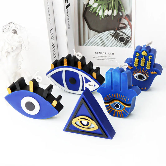 Greek Evil Eye Candle Mold – Spooky Silicone Mold for Resin, Plaster & Wax Creations