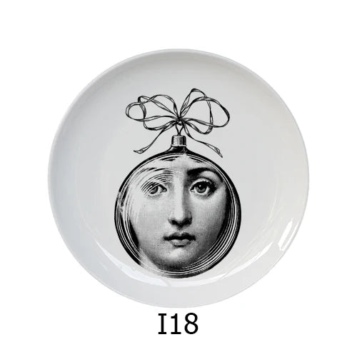🎭 Artful Facial Decoration Ceramic Plate - European Style Display