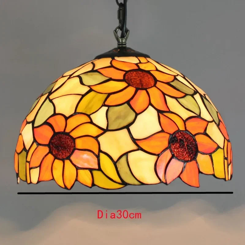 🍷 European-Style Vintage Tiffany Glass Chandelier ✨ | Creative Country-Style Glass Lantern for Bar, Restaurant & Home Decor 🏡