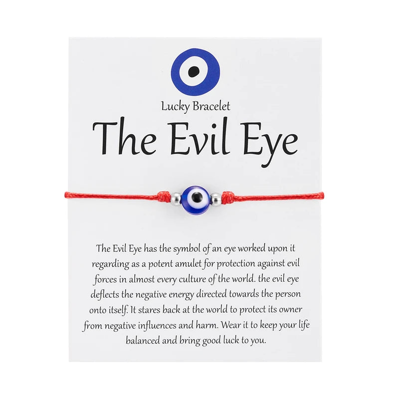 Unisex Evil Eye Amulet Bracelet – Blue Wax Rope, Adjustable & Lucky Friendship Jewelry