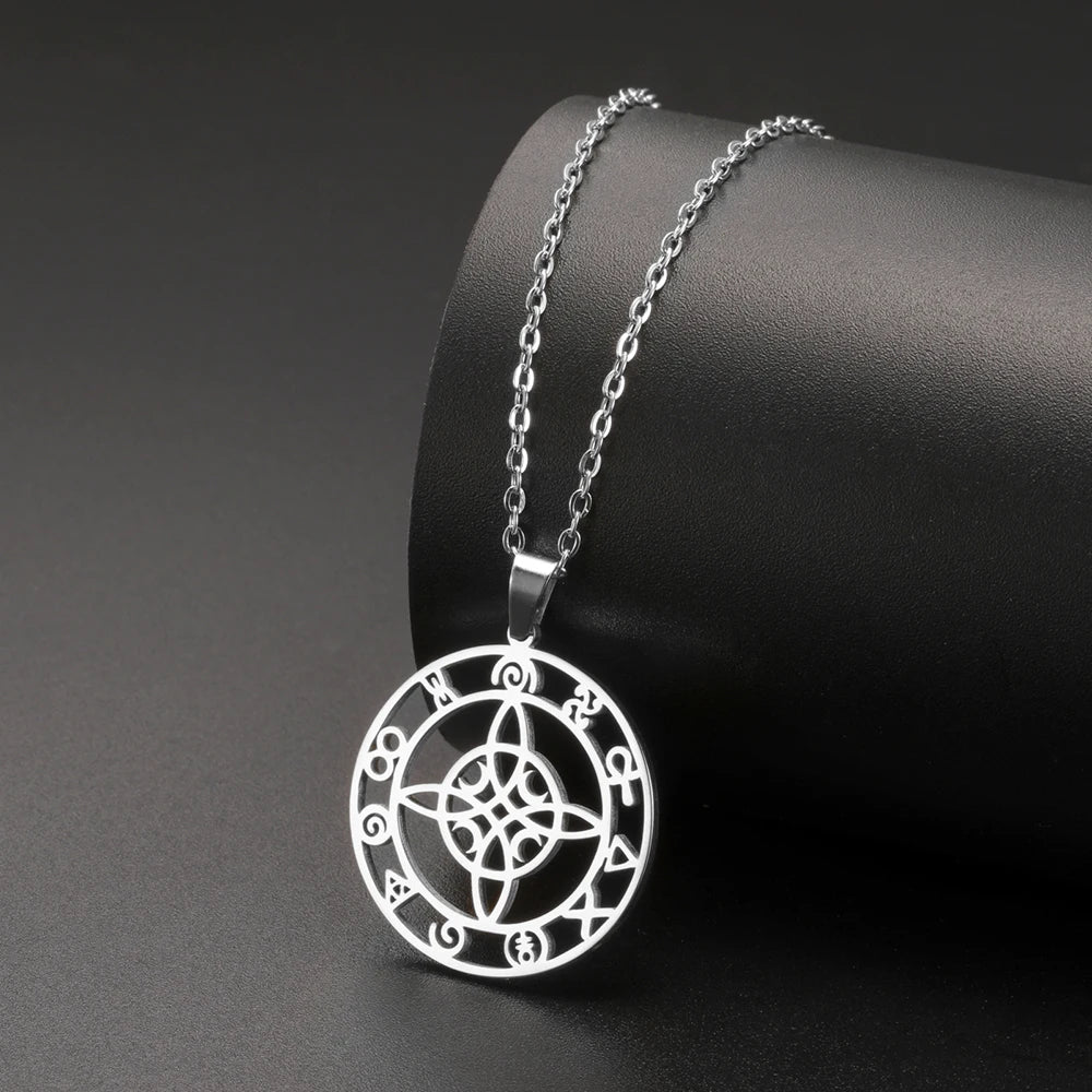 🛡️ Ancient Greek Mythology Witch Knot Necklace – Stainless Steel Protection Amulet for Women | Wiccan & Spiritual Jewelry