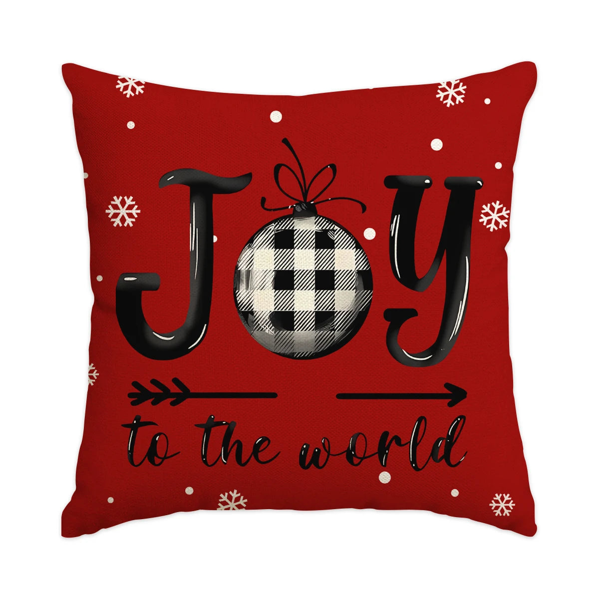 ❄️Red Snowflake & Letter Printed Christmas Pillow Covers (1/4pcs) - Festive Holiday Cushion Decor 🎄